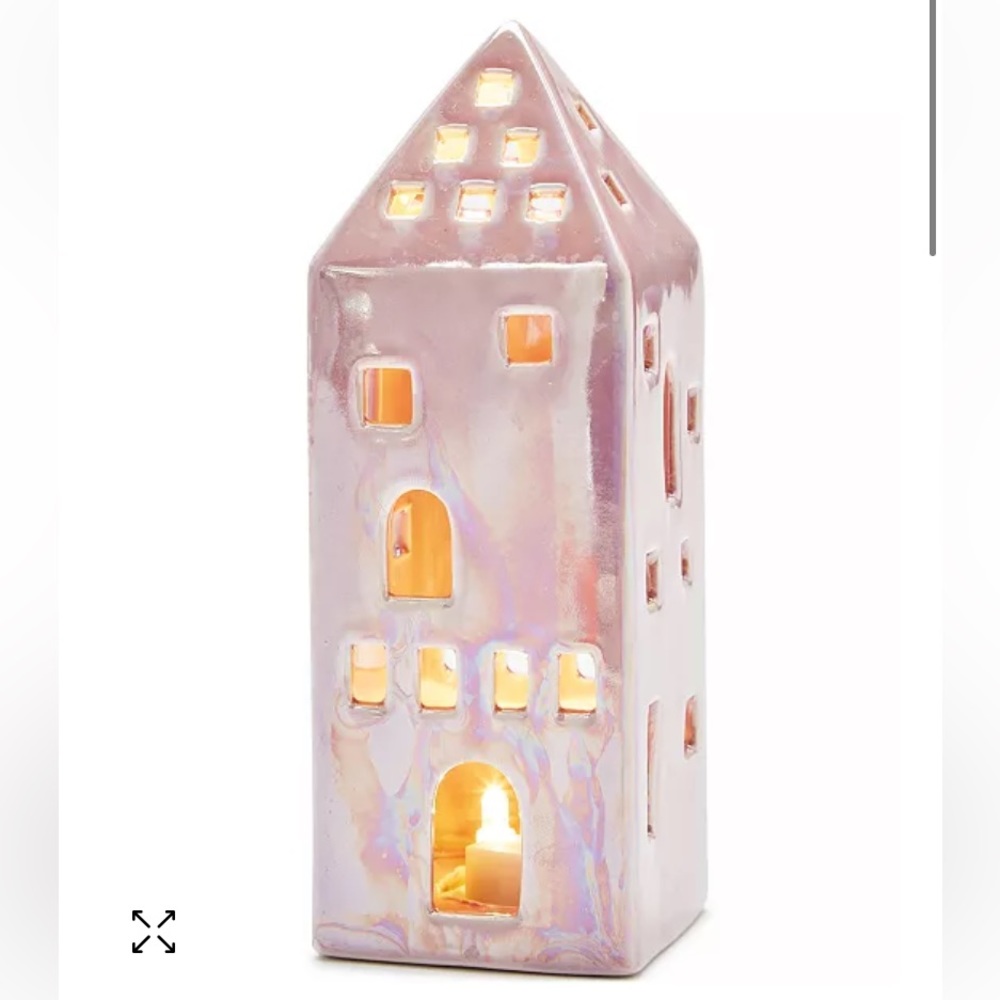 Pastel Prism Porcelain House LED Light-Up Decor